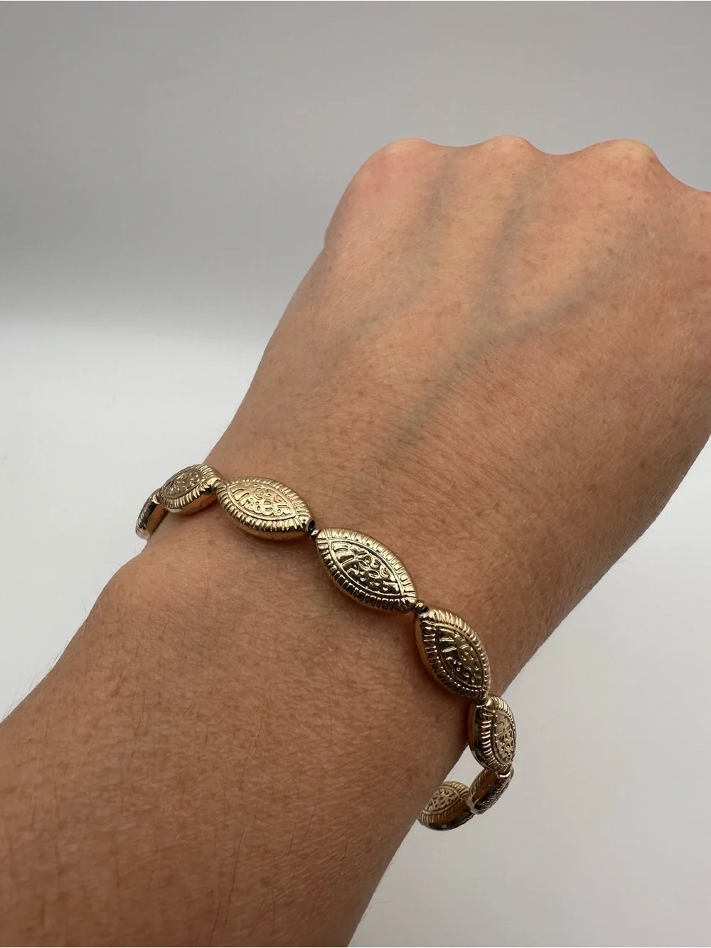 Gold Textured Link Bracelet - Women Jewelry